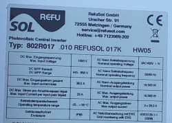 Solar Inverter ongrid REFUSol 16.5kW