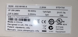 Convertizor de frecventa (VFD) Control Techniques Unidrive M200, 2.2kW / 1x230V