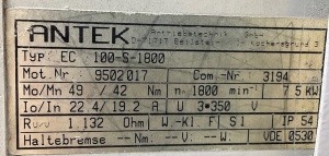 Antek BLDC Servomotor 7.5kW - Img 2