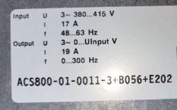 Convertizor de frecventa (VFD) ABB ACS800-01-0011-3+B056+E202, 7.5kW