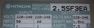 Convertizor de frecventa / VFD Hitachi Hitachi HFC-VWS 2.5SF3EA, 1.5kW - Img 2