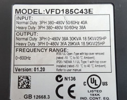 Convertizor de frecventa / VFD Delta VFD185C43E 18,5kW
