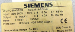 Siemens 6SE3114-0DC40 Micromaster, 1.5kW