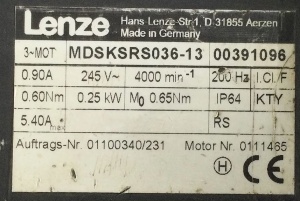 Servomotor BLDC Lenze 0.25kW - Img 2