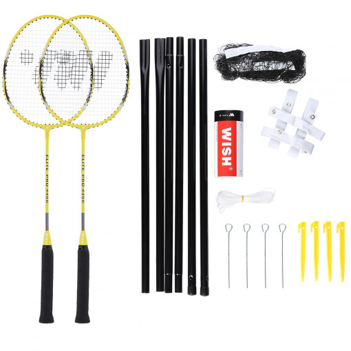 Set Complet Badminton Wish Alumtec 4466 Galben