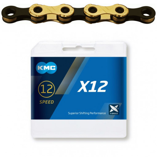 Lant KMC X12 Ti-N Gold/Negru 126 Zale