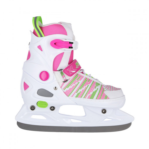 Patine reglabile femei Nils Extreme NH2255, Alb/Roz