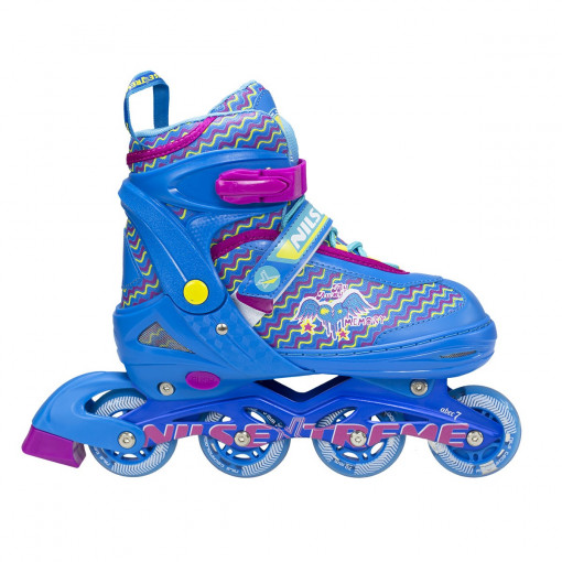 Role reglabile Nils Extreme NJ4613 cu roti LED- albastru