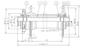 Butuc Fata NOVATEC D041SB-B15 110 x 15 mm - Img 3