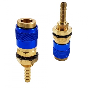 Conector ProWELD furtun apa / aer (mama, albastru) MIG-500P - Img 2
