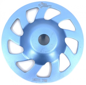 Disc cupa diamantata forma L pentru slefuire Beton/Abrazive 180X22,2mm Standard Profesional - BlueLine - DXDY.BLLC.180 - Img 2