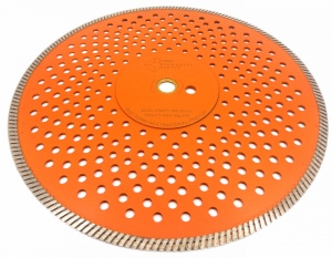 Disc diamantat pentru taiat Granit, Piatra, Beton armat, Materiale dure TURBO Laser 350x25,4mm (cu inel reductor de 20mm) SUPER PREMIUM - DXDY.PMPT.350.25-20 - Img 2