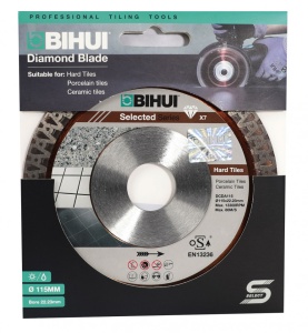 Disc Diamantat pt. Placi dure, Portelan dur, Placi ceramice 115x22.2 (mm) Super Premium - BIHUI-DCDA115