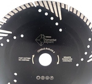 Disc diamantat TURBO Premium pentru Granit, Marmura, Piatra 230x25,4 (mm) - Triangle Protect - DXDY.2287.230.25 - Img 4