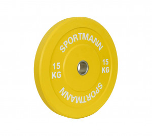 Disc Greutate Cauciuc SPORTMANN - 15 kg / 51 mm - Img 2