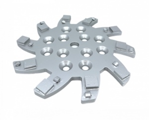 Disc stea cu segmenti diamantati pt. slefuire pardoseli - segment 10 buc DPC - 250 mm - prindere 19mm - DXDY.8501.250.75.010-R - Img 2