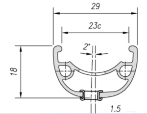 Janta MACH 1 KLIXX DISC 29 (622 x 23C) - 32H Negru Anodizat Capsata - Img 2