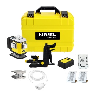 Nivela laser cu 4 planuri, compensator electronic NivelSystem CL5B Albastru