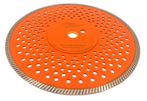 Disc diamantat pentru taiat Granit, Piatra, Beton armat, Materiale dure TURBO Laser 300x25,4mm (cu inel reductor de 20mm) SUPER PREMIUM - DXDY.PMPT.300.25-20 - Img 2