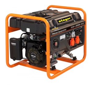 Generator open-frame 2kW, monofazat, benzina, pornire la sfoara Stager GG 2800