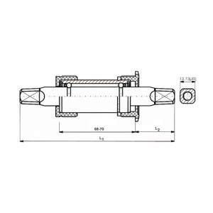 Monobloc Pedalier NECO 131/33,5 mm Negru Cupe Metal/Plastic - Img 2