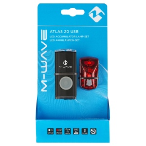 Set Lumini cu Acumulator M-WAVE ATLAS 20 USB - Img 2