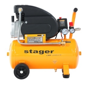 Stager Air 20D24 compresor aer, 24L, 8bar, 200L/min, monofazat, angrenare directa - Img 2