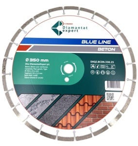 Disc DiamantatExpert LASER pt. Beton, Materiale constructii 350x25,4mm (mm) taiere uscata sau umeda, Blue Line Profesional - DXQZ.BCON.350.25 - Img 3