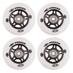 Roti WORKER 84mm si Rulmenti ABEC-9 chrome - Set 4 bucati