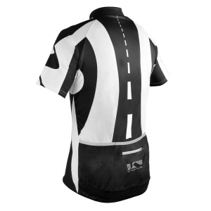 Tricou Ciclism M-WAVE Alb/Negru L - Img 2