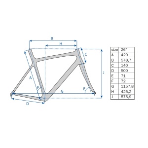 Cadru Aluminiu 26" Fat Bike (42 cm ) - Img 2