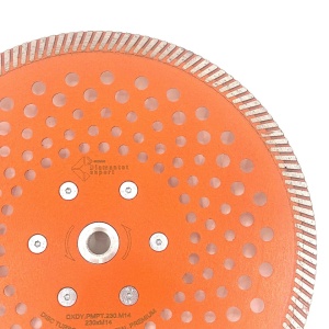 Disc diamantat pentru taiat Granit, Piatra, Beton armat, Materiale dure TURBO Laser 230mm cu prindere M14 SUPER PREMIUM - DXDY.PMPT.230.M14 - Img 3