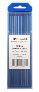 Electrozi tungsten rosu ProWELD WT20, 2.0x175mm, 10buc