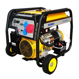 Generator de curent trifazat Stager FD 7500E3, open-frame 6kW, benzina, pornire electrica