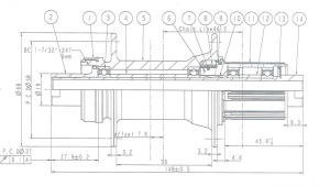 Butuc Spate NOVATEC D442SB-CL-B12-S4S-11S centerlock Negru , 32H - Img 3