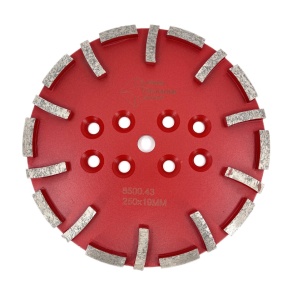 Disc cu segmenti diamantati pt. slefuire pardoseli - segment mediu - Rosu - 250 mm - prindere 19mm - DXDY.8500.250.43