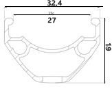 Janta MACH 1 'CROSS-R 27' 27,5" - (584 x 27C) - 32H Negru Capsata - Img 2