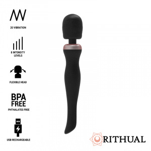 Aparat masaj pentru tot corpul cap flexibil AKASHA WAND 2.0 Negru
