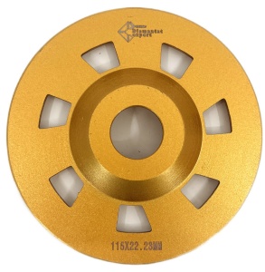 Disc cupa diamantata cu dinti alternativi pentru slefuire rapida de Beton si Abrazive 115mmx22,2mm PREMIUM - DXDY.PLCC.115 - Img 2