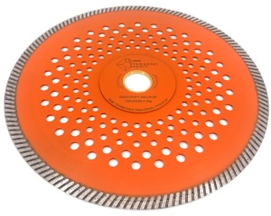 Disc diamantat pentru taiat Granit, Piatra, Beton armat, Materiale dure TURBO Laser 250x30mm (cu inel reductor de 25,4mm) SUPER PREMIUM - DXDY.PMPT.250.30-25 - Img 2