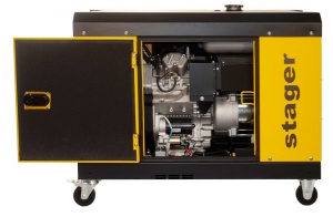 Generator insonorizat Stager YDE15000T3, diesel, trifazat 13kVA, 19A, 3000rpm - Img 6