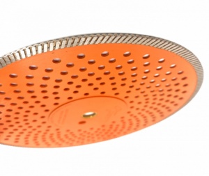 Disc diamantat pentru taiat Granit, Piatra, Beton armat, Materiale dure TURBO Laser 350x25,4mm (cu inel reductor de 20mm) SUPER PREMIUM - DXDY.PMPT.350.25-20 - Img 4