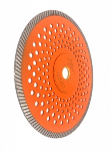 Disc diamantat pentru taiat Granit, Piatra, Beton armat, Materiale dure TURBO Laser 230x25,4mm (cu inel reductor de 22,23mm) SUPER PREMIUM - DXDY.PMPT.230.25-22 - Img 2