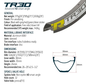 Janta SXT TR30 29 (622-30C)- 32H Negru - Img 3
