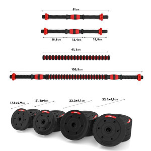 Set Haltera si gantere reglabile HMS SGP40 40 KG - Img 3