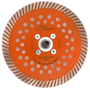 Disc diamantat pentru taiat Granit, Piatra, Beton armat, Materiale dure TURBO Laser 125mm cu prindere M14 SUPER PREMIUM - DXDY.PMPT.125.M14