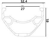 Janta MACH 1 "CROSS-R 27" 29" - (622 x 27C) - 32H Negru Capsata - Img 2