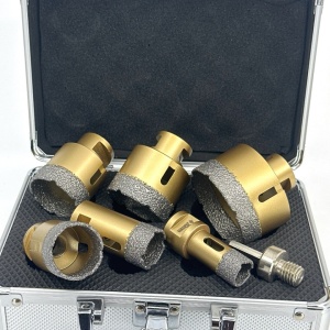 Set carote diamantate pt. gresie portelanata & piatra - diam. 20, 28, 35, 43, 50, 68mm Premium - DXDY.GOLDrill.BigSet - Img 2
