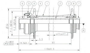 Butuc Fata NOVATEC D791SB-CL-B15, Negru, 32H 15x110 mm - Img 2