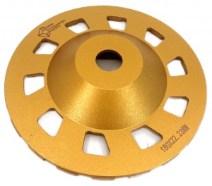 Disc cupa diamantata cu dinti alternativi pentru slefuire rapida de Beton si Abrazive 180mmx22,2mm PREMIUM - DXDY.PLCC.180 - Img 2